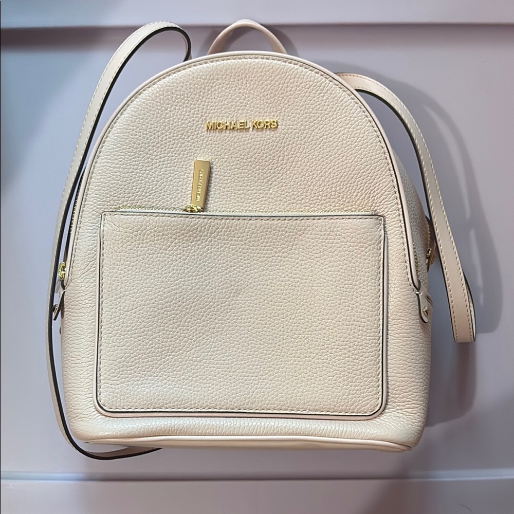 Michael Kors light pink powder blush Leather Backpack new with tags